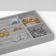 A stand for decorating 4 places and 7 strips for rings, 21 × 12.3 × 2.3 cm, color gray color