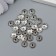 Decor hat for beads Metal "Flower of drops" silver G030B892 set 30 pcs 0.8x0.8 cm