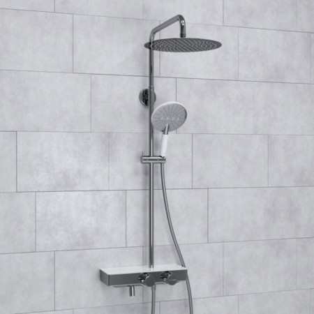 The shower system wasserkraft a113.16.059.ch Thermo, tropical shower, thermostat, chrome-1