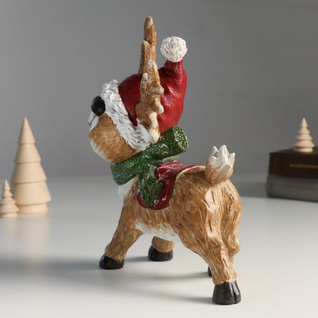 Souvenir Polystone "Olesha in a red cap and green scarf" 9.5x18.5x23.3 cm-1