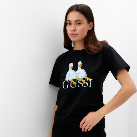 Pajama female (T -shirt and trousers) KAFTAN GUSSI p. 48-50, black-1