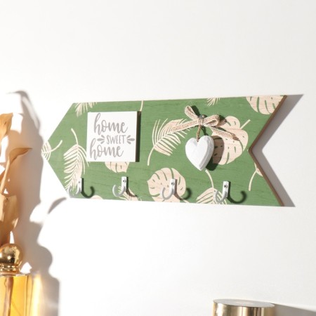 Decorative wood hooks "Palm leaves. Index" 2.5x30x8.8 cm-1