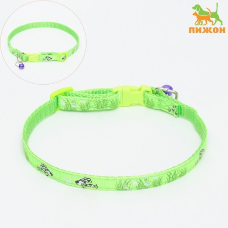 Collar "summer" with a bell, 30 x 1 cm, kapron, light green