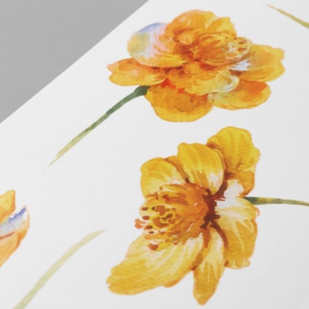 Stick plastic interior color "Yellow flowers" 30x90 cm-1