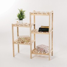 Label of wooden reinforced 2 sections, screw connection, adjustable shelves 99.6x82x31 cm