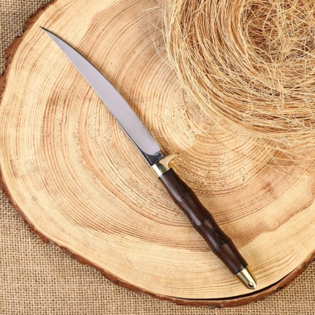 Cutting knife "Scorpio" with a cover, steel - 65x13, handle - wood, 14.5 cm-1
