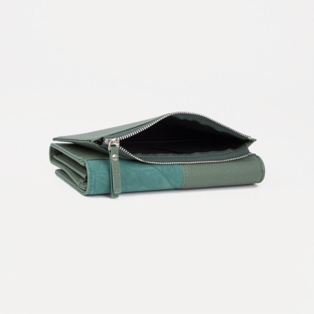 Women's wallet on magnets, green color-2