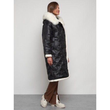 Coat insulated winter female, size 52, black color-2