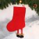 Nosok for gifts "Santa Claus with long legs, snowflake" 26x39 cm, red