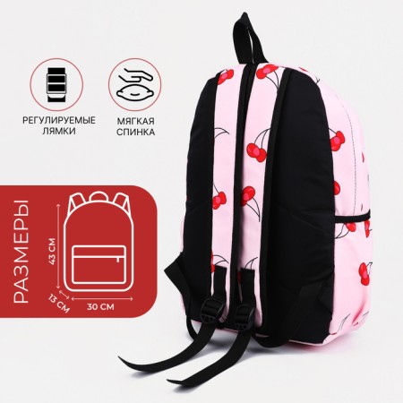 School backpack from lightning textiles, external pocket, pink color-1