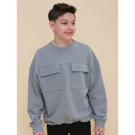 Sweatshirt for boys, height 116 cm, gray color-8