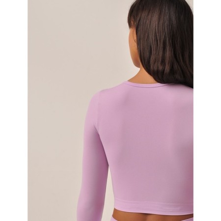 Crop female top with long sleeve Mirey Crop Top Manica Lunga, size 42-44, color Lilac-1