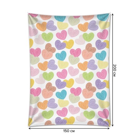 Decorative panel with photo printing "Caramel hearts", vertical, size 150x200 cm-1