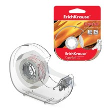 Adhesive tape stationery, 12 mm x 25 meters, Erichkrause Crystal, super -proof, in the dispenser, blister