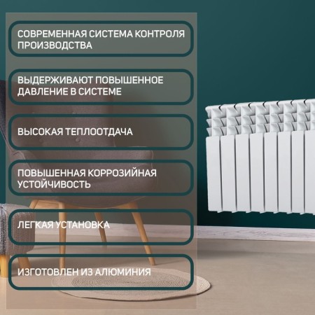 Tropic 350x80 mm radiator aluminum, 10 sections-2