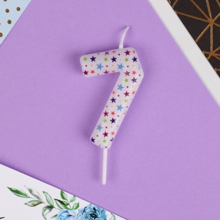 Candle for the cake, number "7", 5.5 x 8 cm.-2