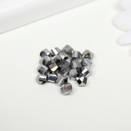 Glass beads, 6 mm, 20 pcs. silver-1