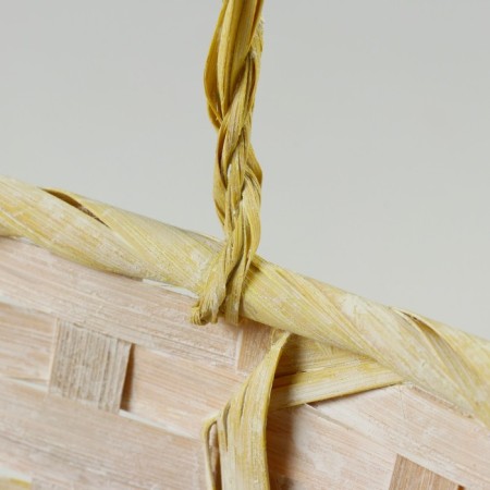 Wicker basket, d25 x 18 x 11/19 cm, yellow, bamboo-3