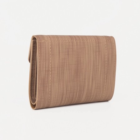 Women's wallet on the button, beige color-1
