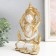Souvenir Polystone "Tibetan Buddha - Lotus Poster" white -gold 14x7x23 cm