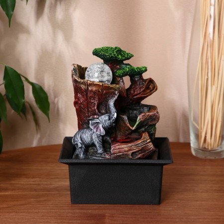 Fountain "Elephant under the tree near Breven" 16x13x22 cm (with backlight)