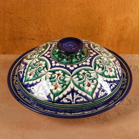 The pancake of Rishtan ceramics "Patterns", 24 cm, Blue Mix