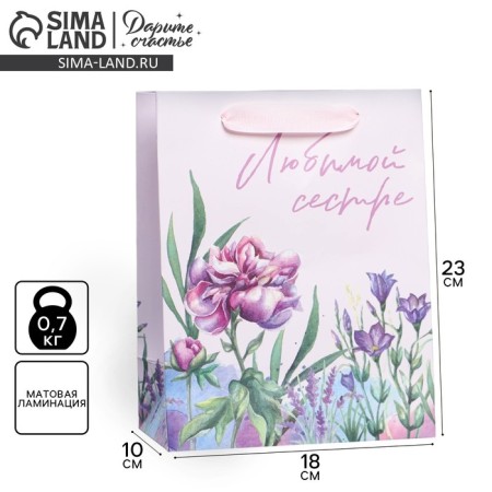 Package Gift Laminated Vertical, Packaging, "Beloved Sister", MS 18 x 23 x 10 cm