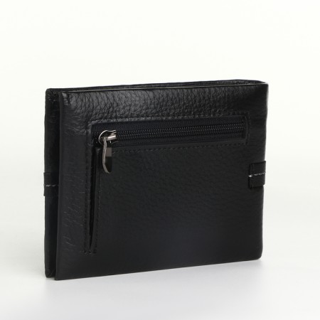 Male purse for magnet, clip for bills, separation for SIM cards, black color-1