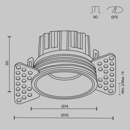 Building lamp Technical DL058-12W3K-TRS-BS, LED, 12 W, 74X74X60 mm, 920 lm, 3000k, brass-6