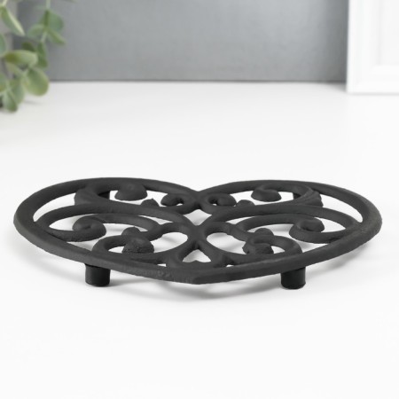Souvenir cast iron stand "openwork heart" 16x17x1.5 cm-2