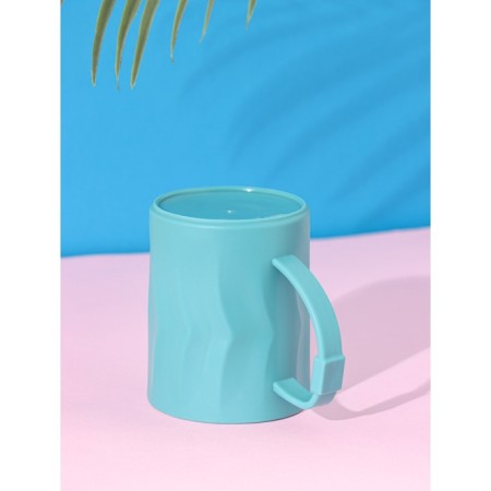 Mug Plastic shade "City", 350 ml, turquoise color-2