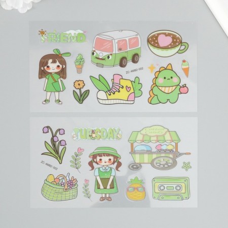 Plastic sticker "Child" mix set 6 sheets and blade1,5x16.5 cm-7