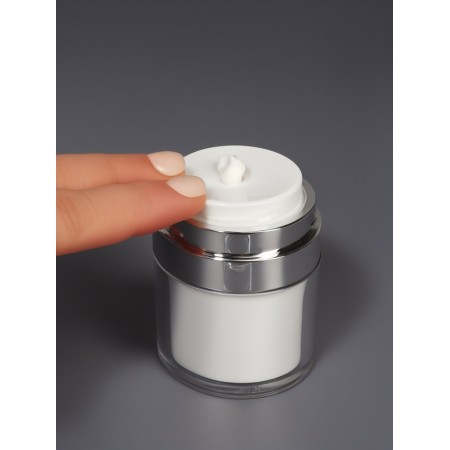 A bottle of storage with a dispenser of 30ml D5.5*7.2cm Bel/Silver Nakl from-2