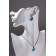 Set 2 objects: earrings, pendant coin -pendant pears, blue color in silver, 50 cm