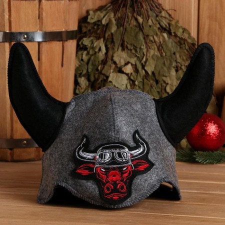 Hat for the bath "Bull Biker" helmet Viking