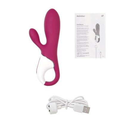 Satiffyer Hot Bunny vibrator with clitoral stimulant, red color-12