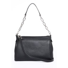 Bag Cross-Body Women's, genuine leather, Ludor black, 25x9x17 cm