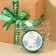 Satin tape “Happy New Year!”, Green, white snowflakes, 2 cm × 5 m