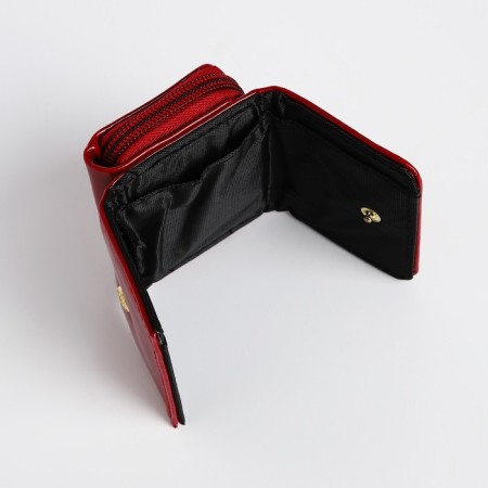 Women's wallet on the button, burgundy color-4