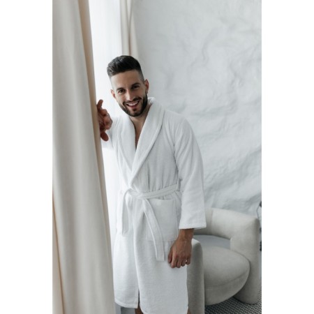 Tainted male robe, size 50, white color-2