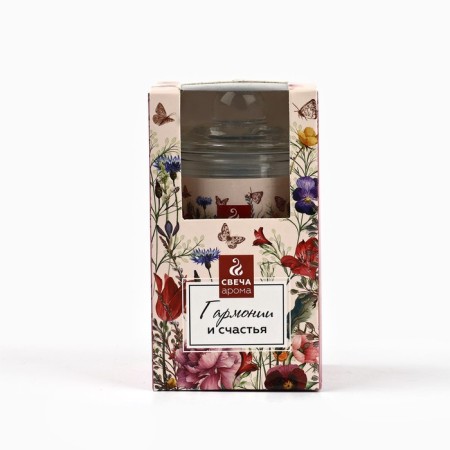 Candle in the bank "Harmony and Happiness", Flower aroma, 11 x 5.8 cm.-3