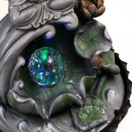The desktop fountain from the network, the backlight "Gray Buddha on the Wave" 34x23x23 cm-4