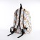 School backpack from textiles, 3 pockets, white/red color