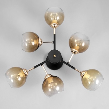 Sender chandelier 6he27 40W black and gold 58x58x27 cm-3