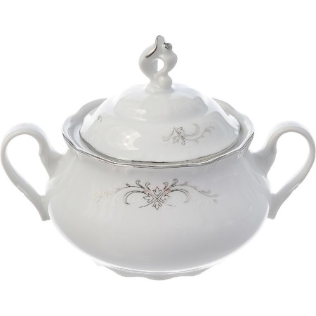 Tea Service 6/9 Constance, decor "Gray ornament, platinum layout", 15 items-3