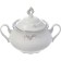 Tea Service 6/9 Constance, decor "Gray ornament, platinum layout", 15 items