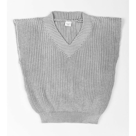 Vest for girl Knit, height 122 cm, gray color-15