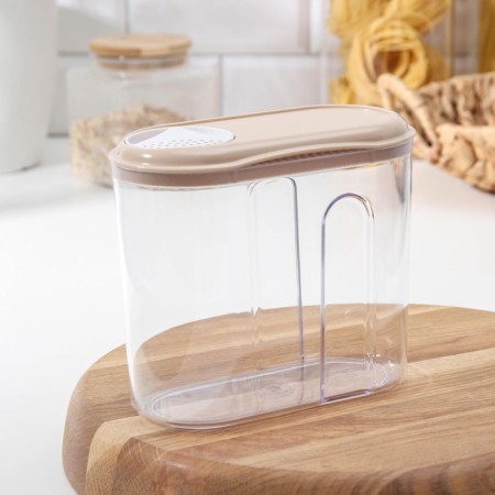 Capacity for bulk products, 1 liter with a dispenser, color mix-6