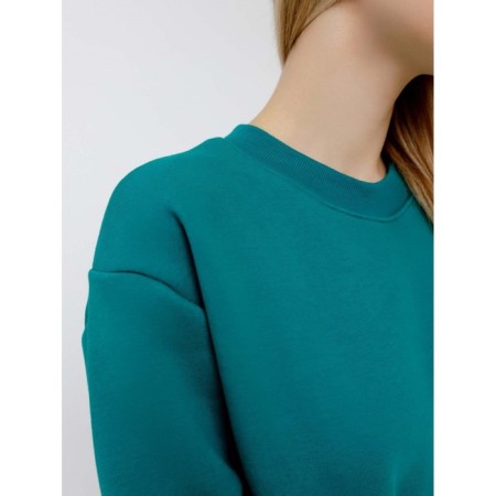 Female sweatshirt with combing, size 52, turquoise color-11