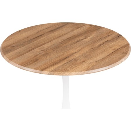 Wooden tulip table metal, oak woth/white 90x90x73 cm-1